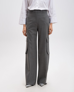 Max Mara GHIERA gray wool cargo pants GHIERA