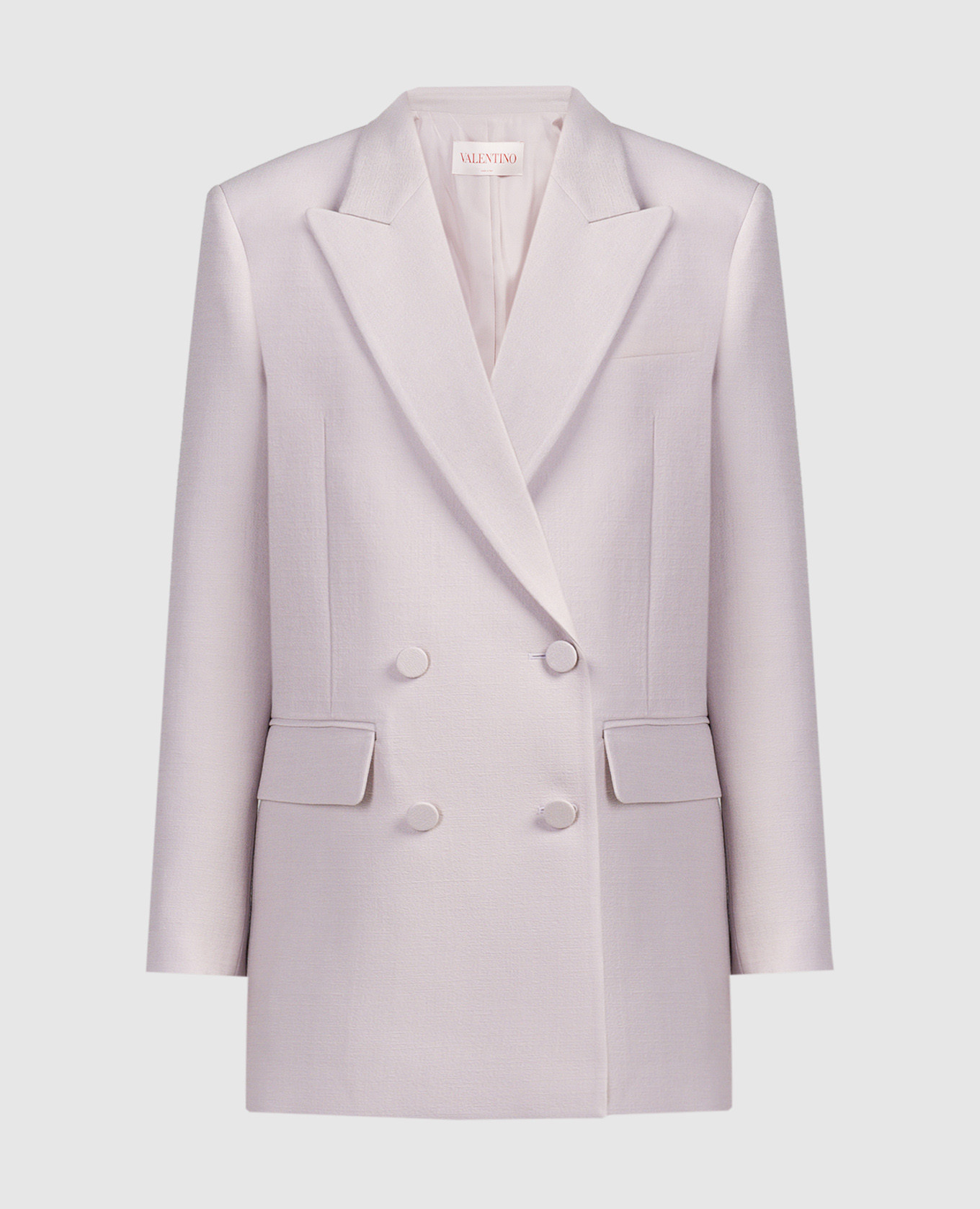 Pink wool and silk double-breasted jacket valentino