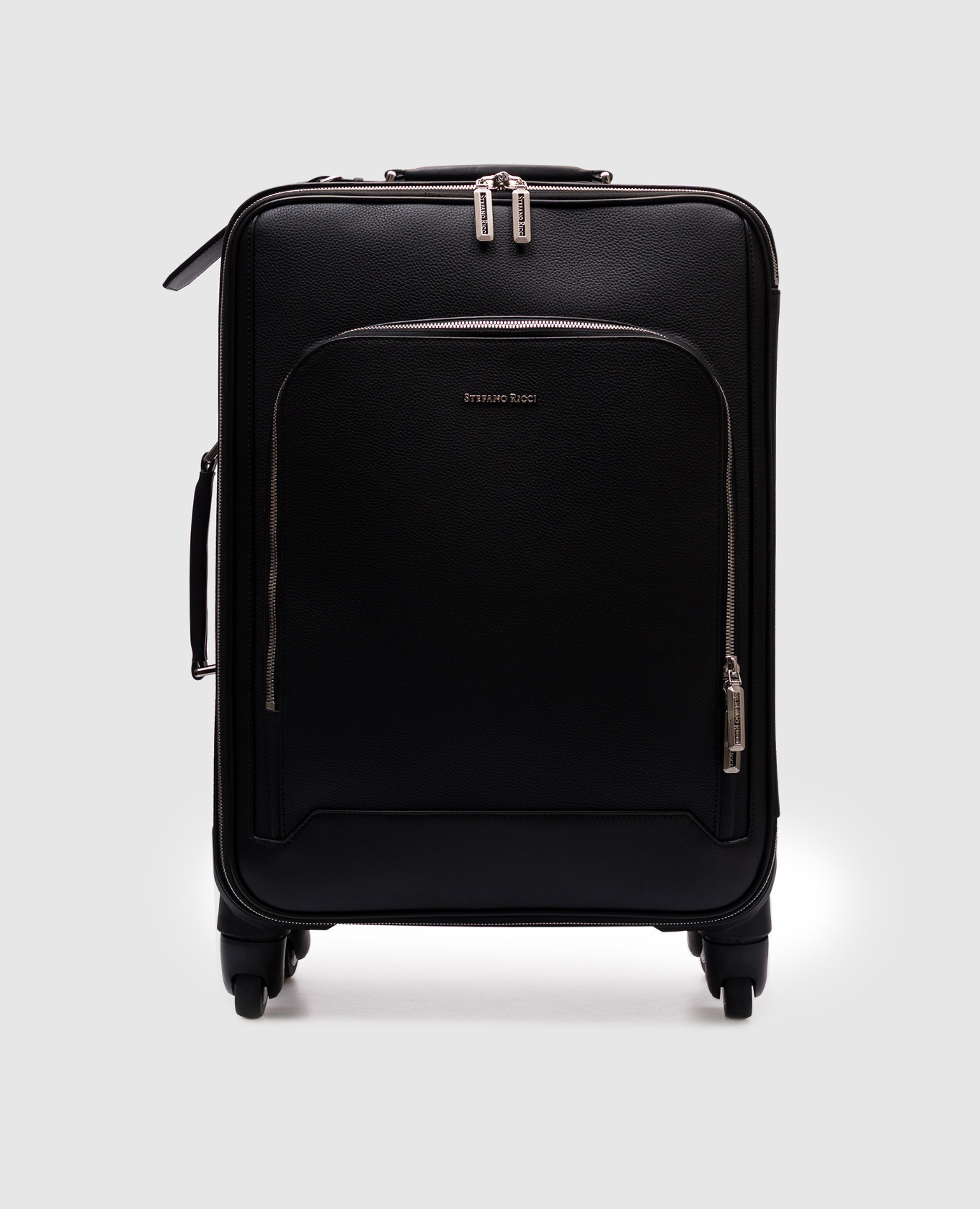 

Black leather suitcase with logo Stefano Ricci