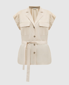 Peserico Beige blouse with a belt S0654301979