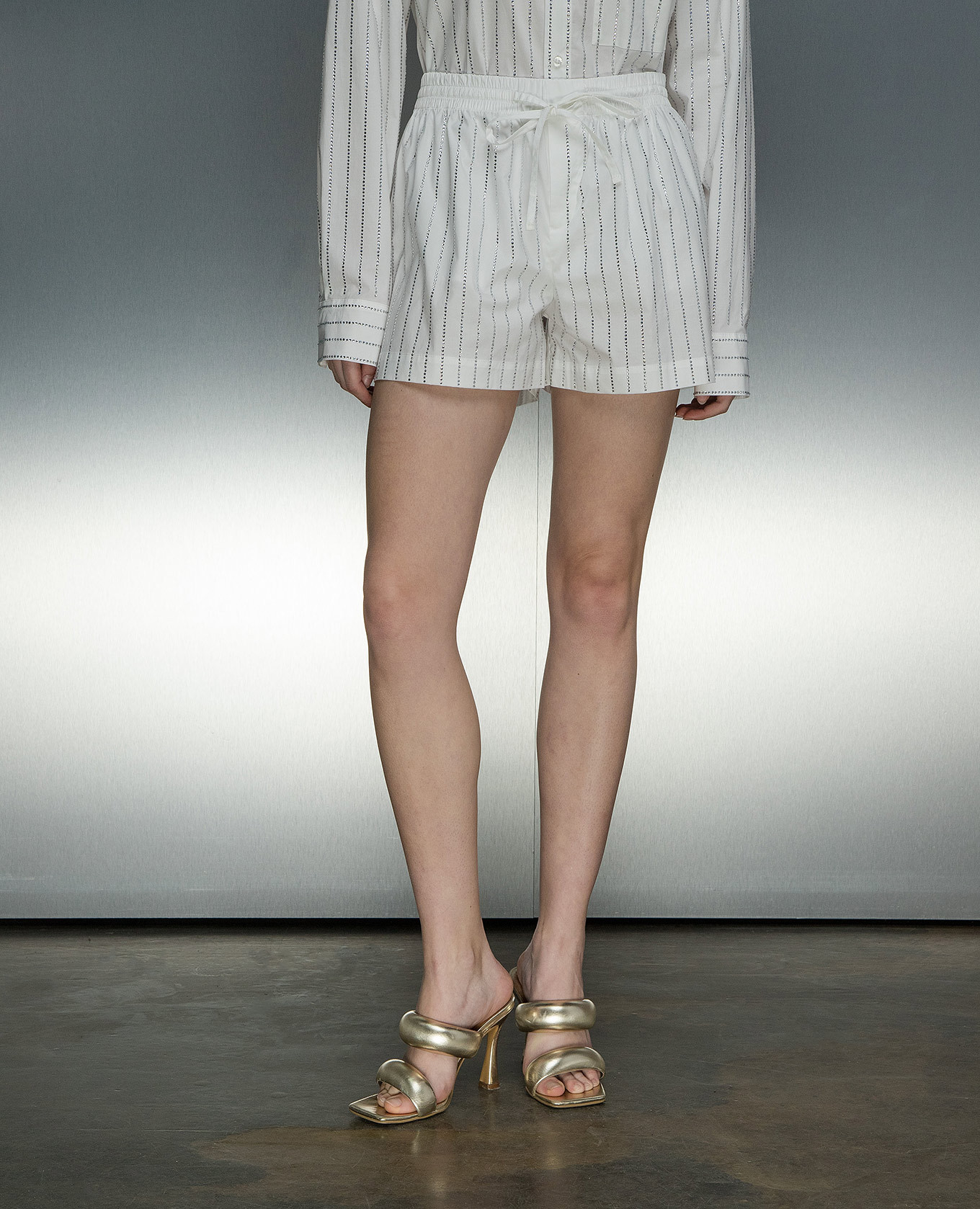 White shorts with crystals Giuseppe Di Morabito Milano 3