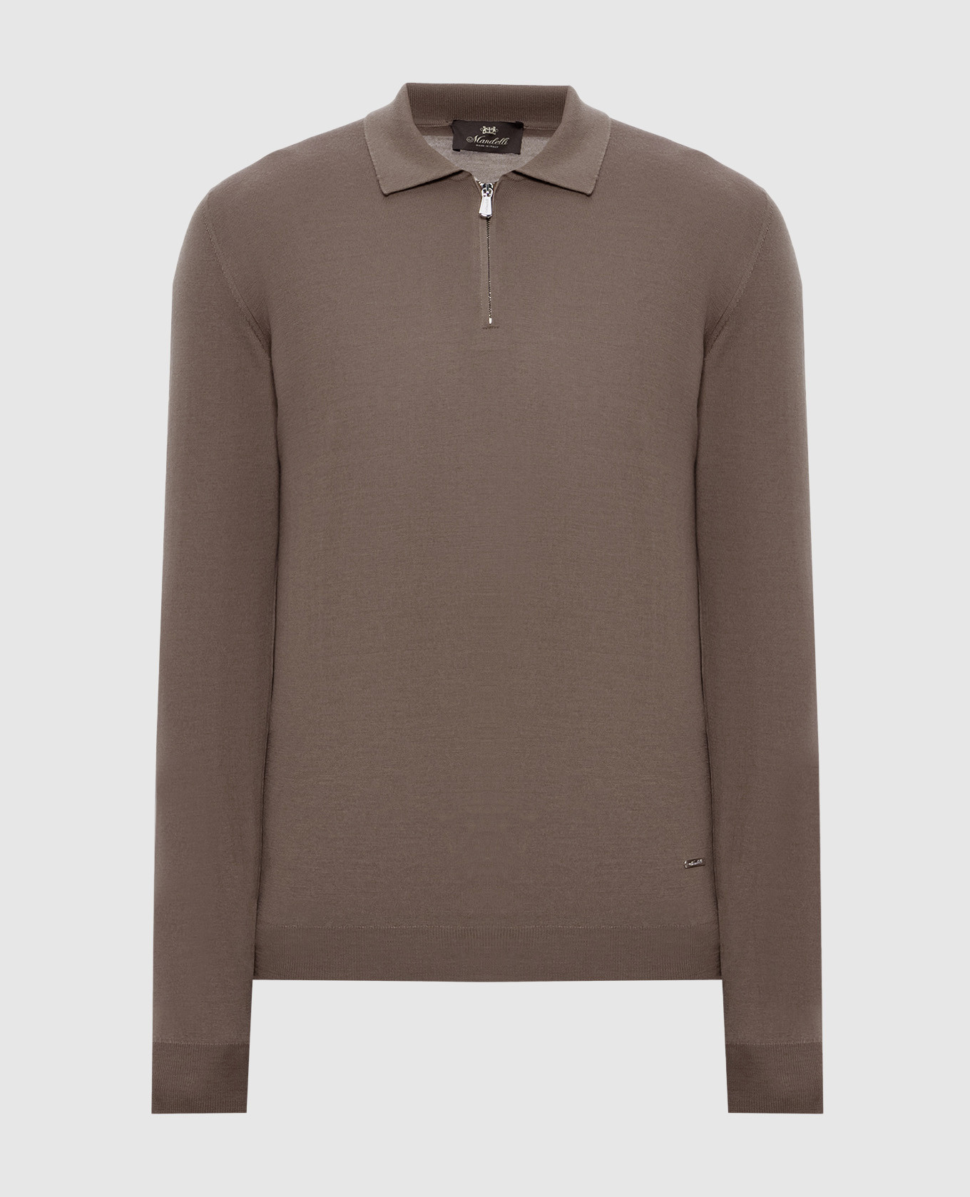

Brown melange wool polo shirt Enrico Mandelli