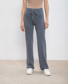 Peserico Gray trousers made of wool, silk and cashmere with a monil chain S94080F12K09018