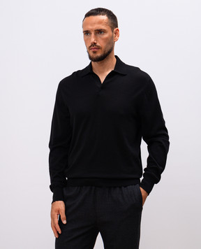 Sease Lasca black wool polo shirt WP032XG004