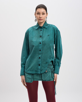 The Attico Eliza green shirt with embroidered emblem 250WCB00074DDC098AA