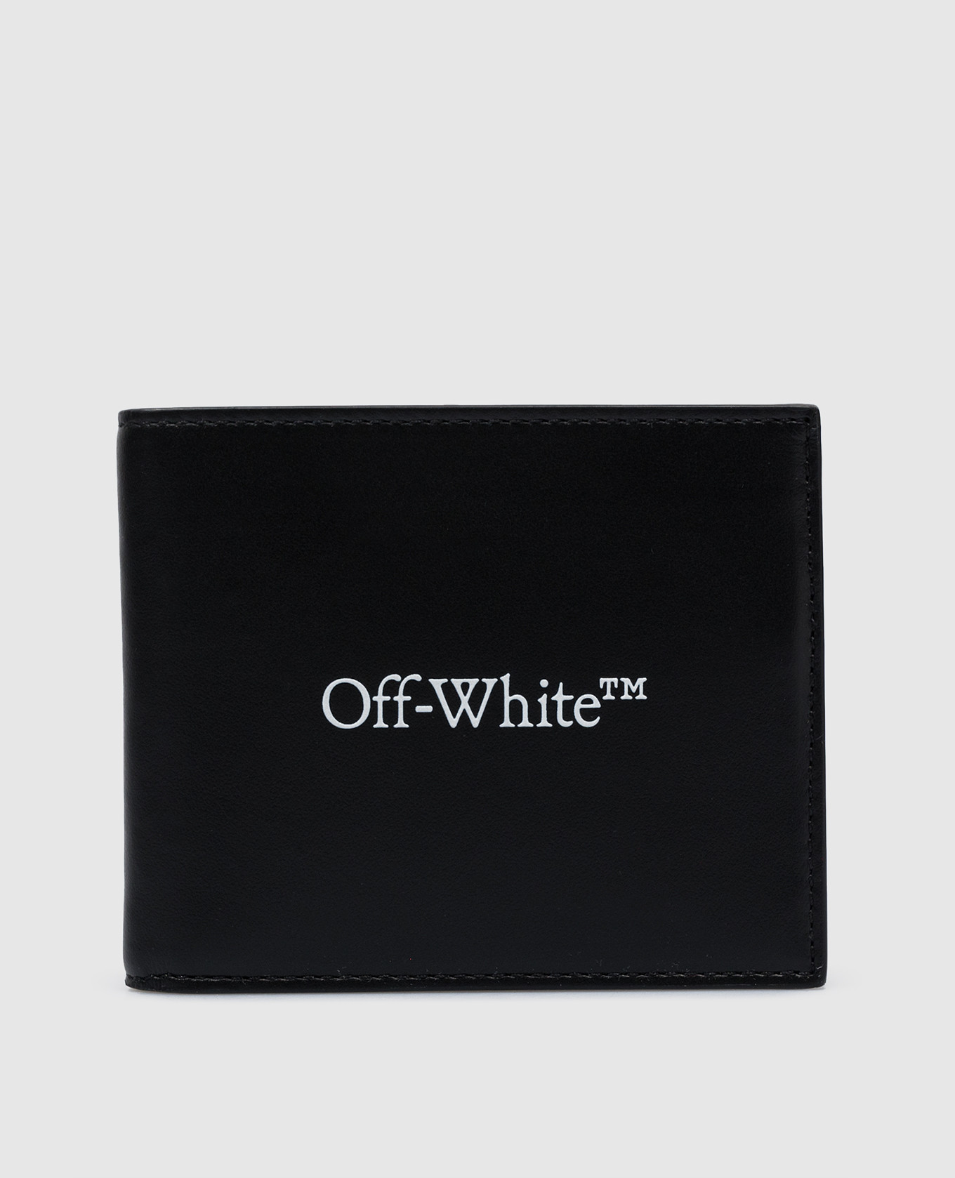 

Black leather purse with contrasting logo print Off-White