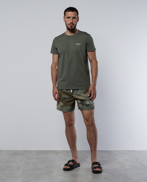 Balmain Khaki logo swim shorts BWB641350