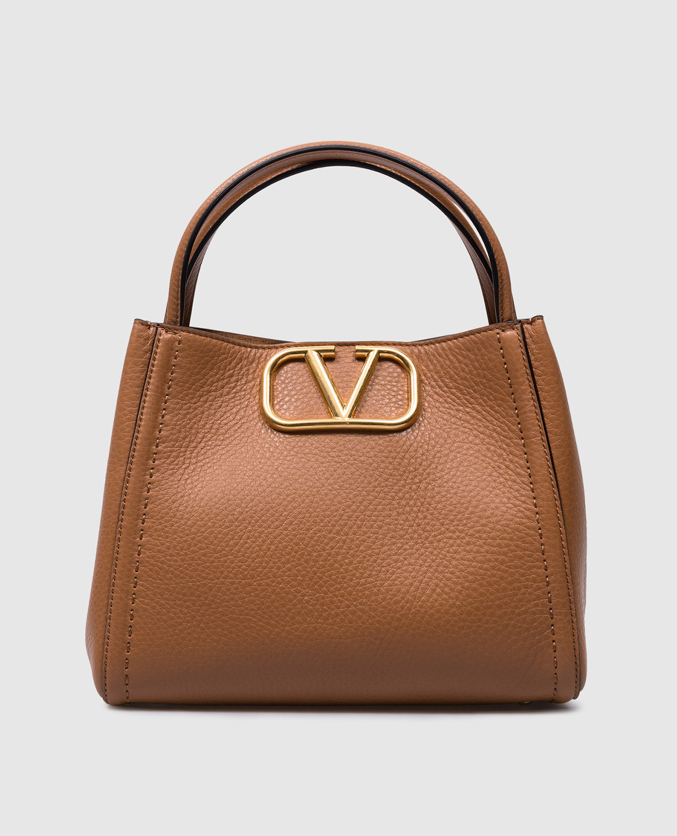 

ALLTIME brown leather bag with VLogo Signature logo Valentino
