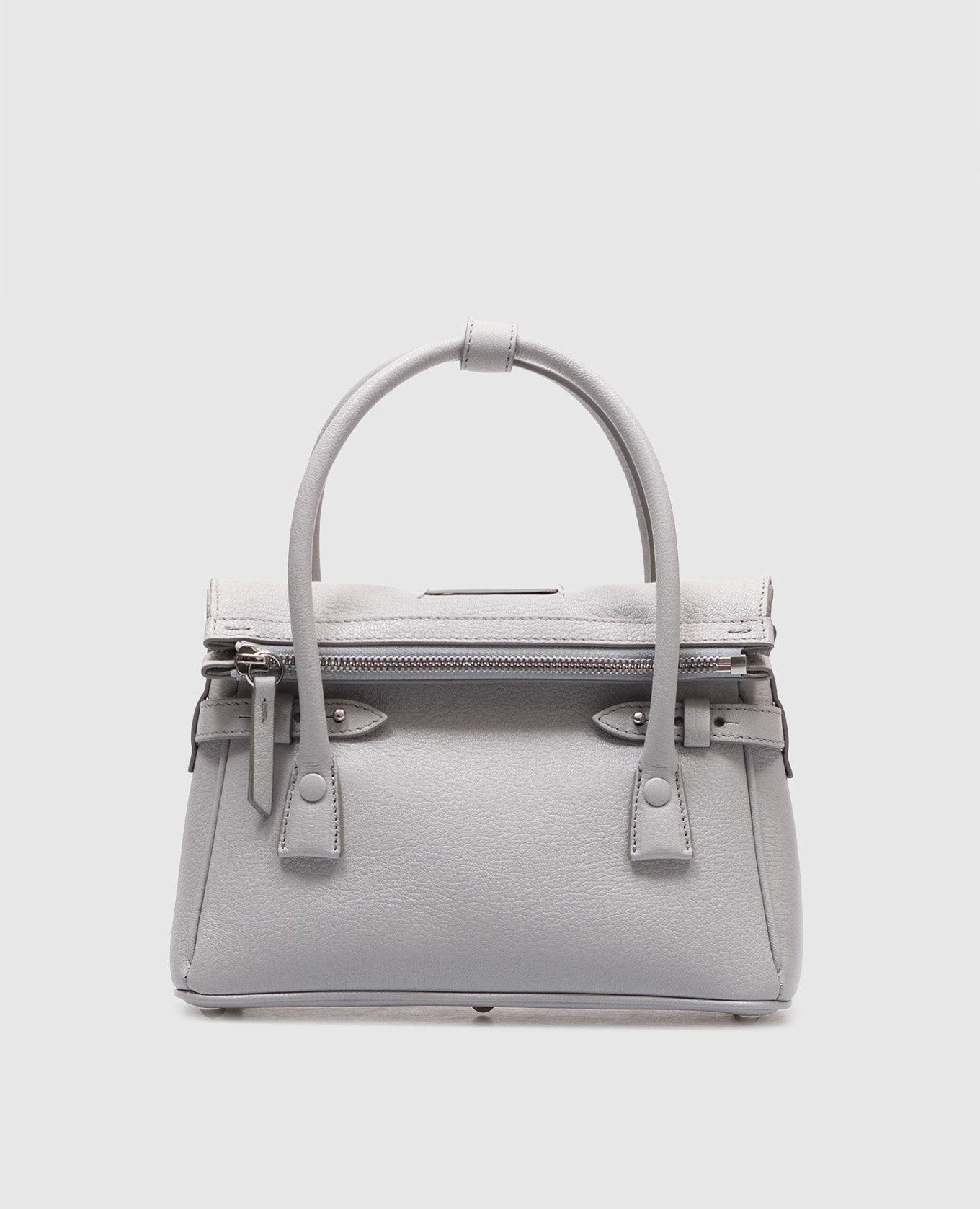 

Grey leather messenger bag with logo patch Maison Margiela