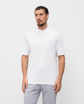 Brunello Cucinelli White T-shirt with emblem MW8641310F