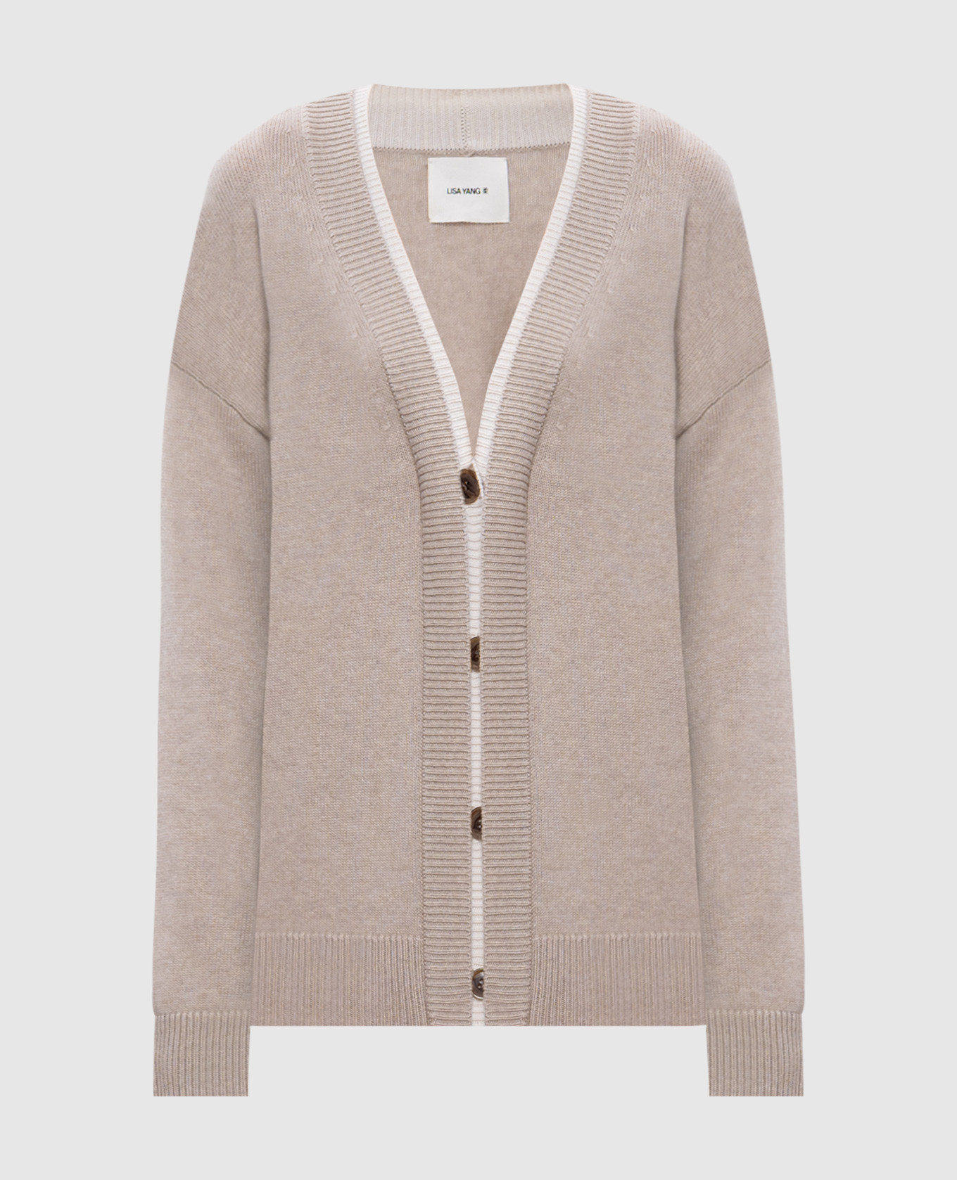 Lili beige cashmere cardigan lisa yang