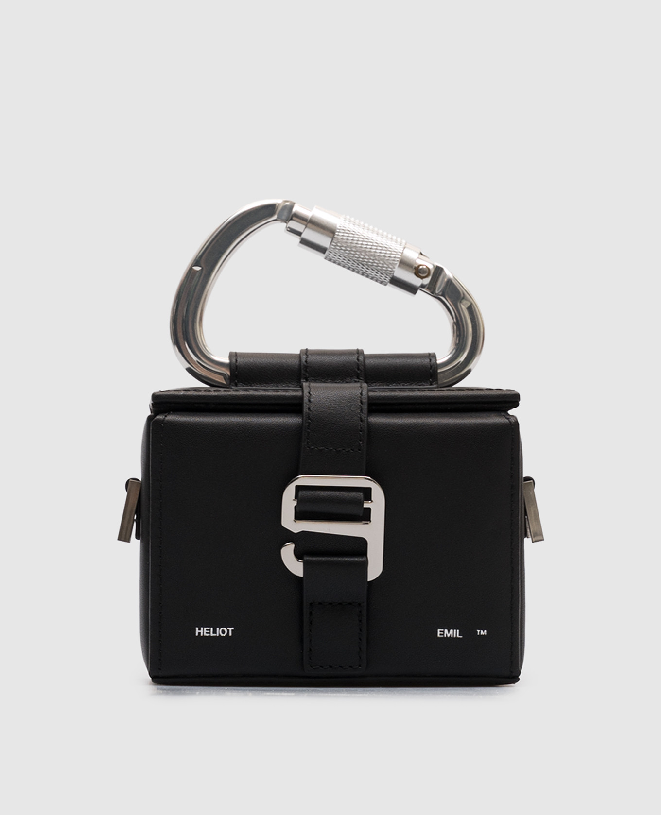 

Black leather cross-body bag with logo Heliot Emil