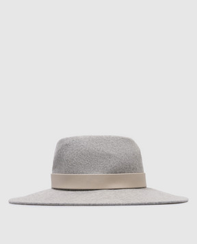 Peserico Gray wool hat with monil chain S36177C0CC279