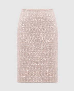 Twinset Beige skirt with sequins and beads 251TP2200