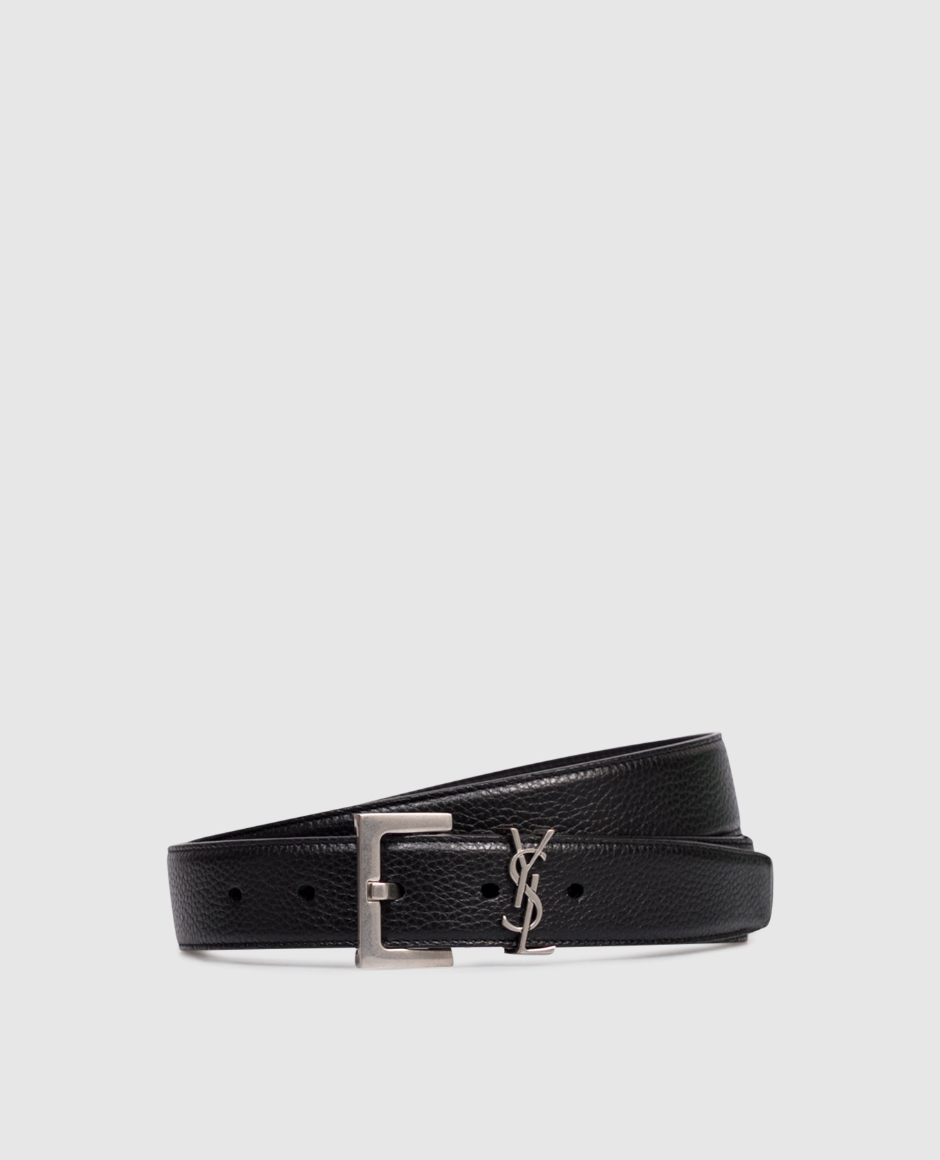 

Black leather belt with monogram logo Saint Laurent