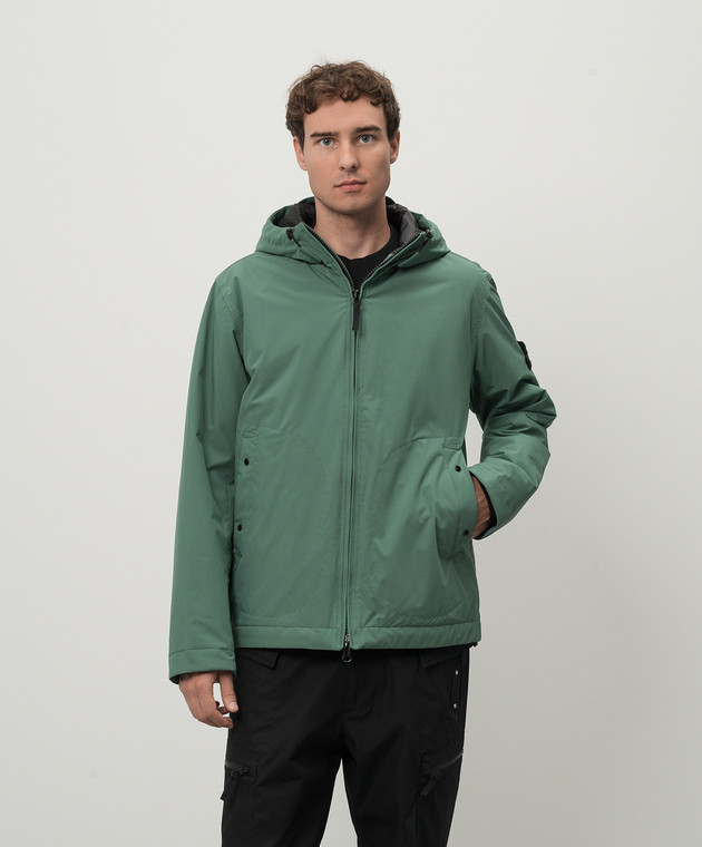 Stone Island - Green jacket with logo patch 811540627 - shop with