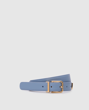 Dolce&Gabbana Blue leather belt with logo BE1351AQ420