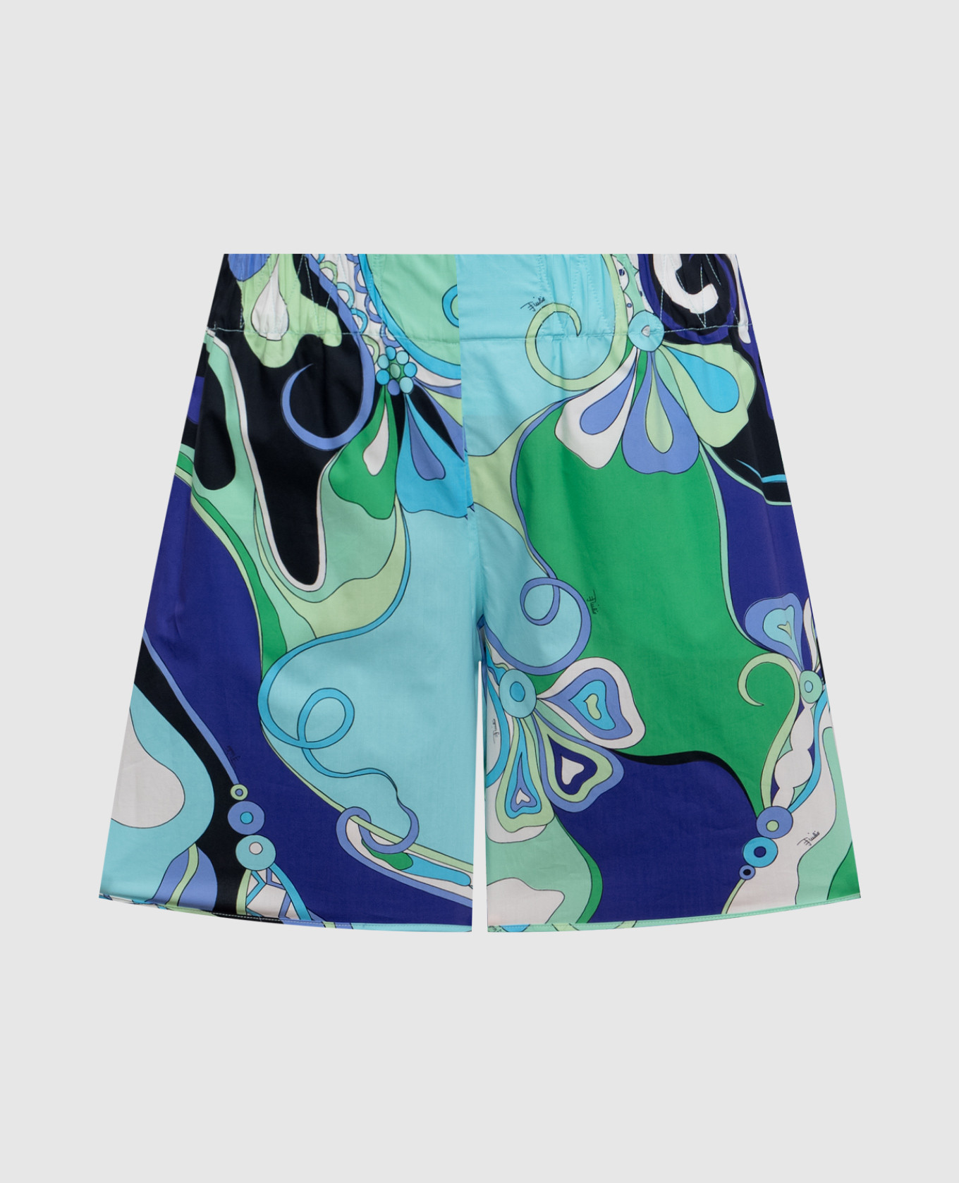 

Green silk shorts with floral print PUCCI