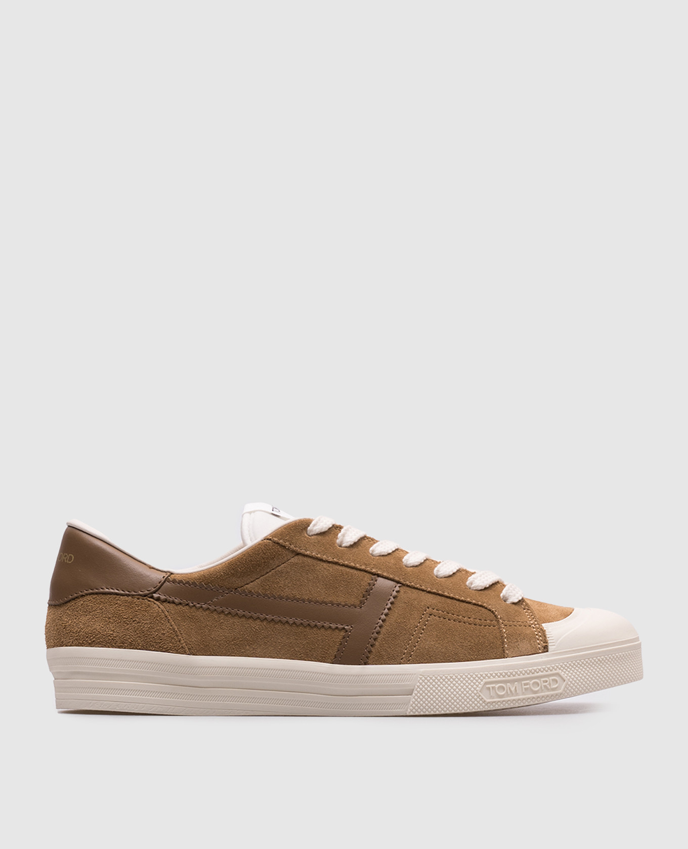 

Beige suede sneakers with logo Tom Ford, Brown