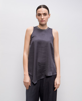 Peserico Gray top with monil chain S0802006638