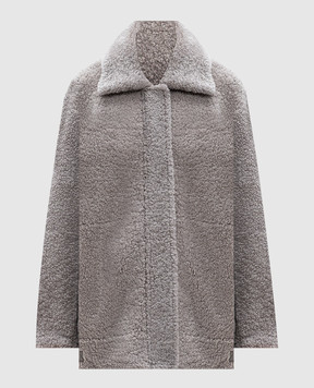 Simonetta Ravizza Gray shearling coat F04JA273H1