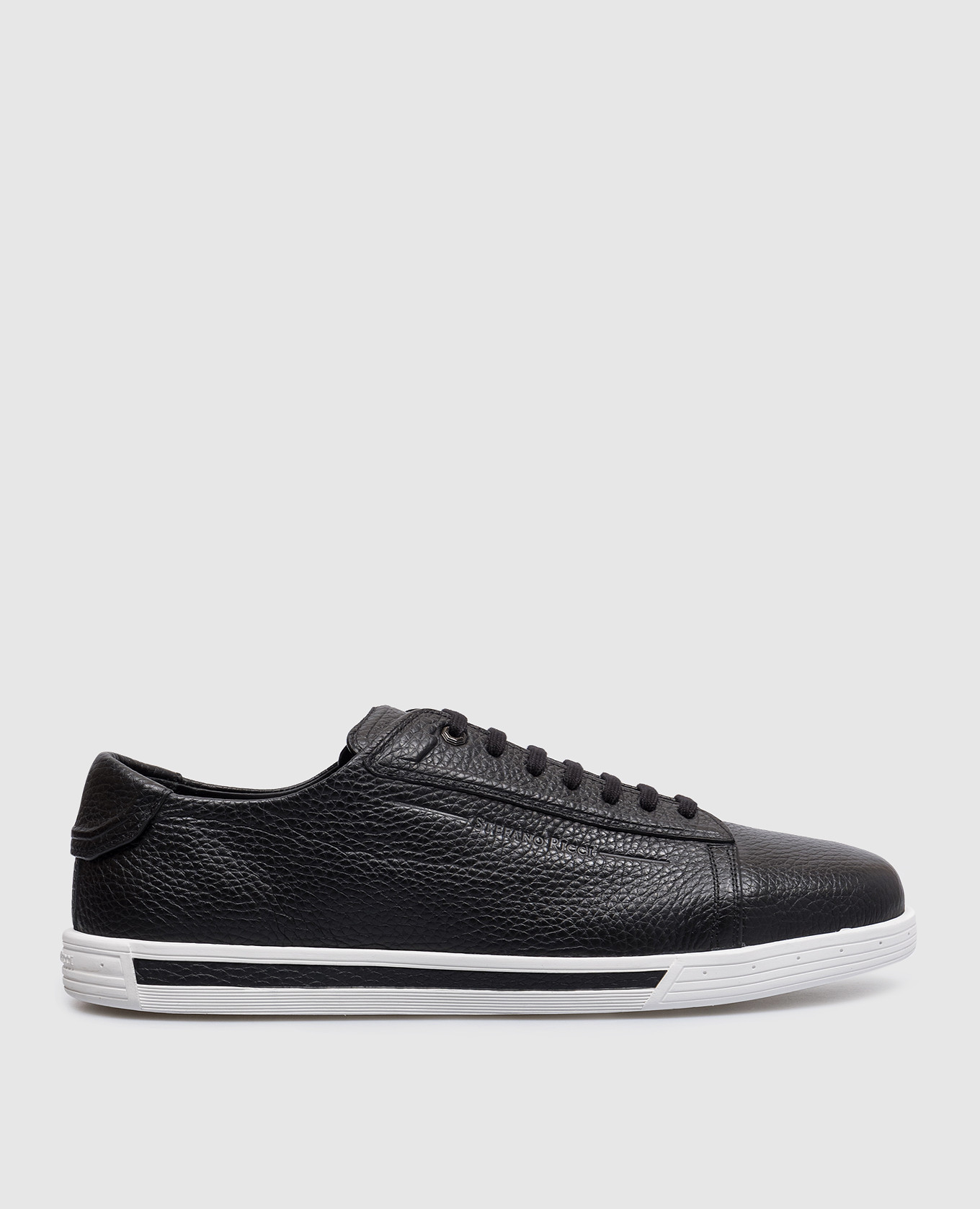 

Black leather trainers with logo Stefano Ricci