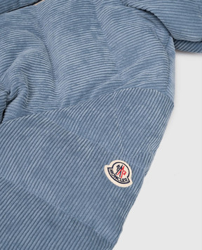 Moncler ENFANT Children's blue corduroy down jacket Puki K29541A000555964B6