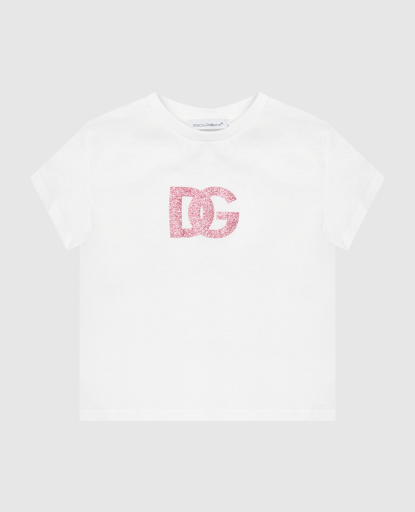 Children's white t-shirt with monogram logo dolce&gabbana