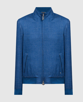 Stefano Ricci Blue jacket made of cashmere, silk and linen MZJ4100160C107HA