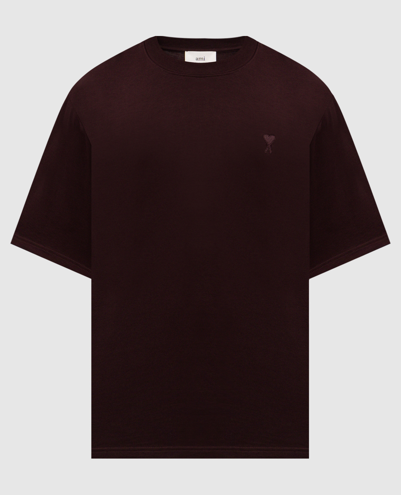 

Burgundy T-shirt with Ami de Coeur emblem embroidery Ami Paris
