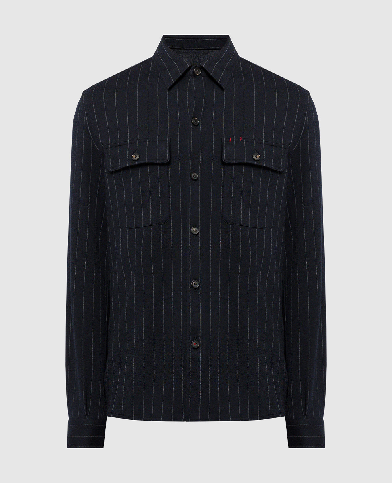 Blue shirt with striped wool isaia