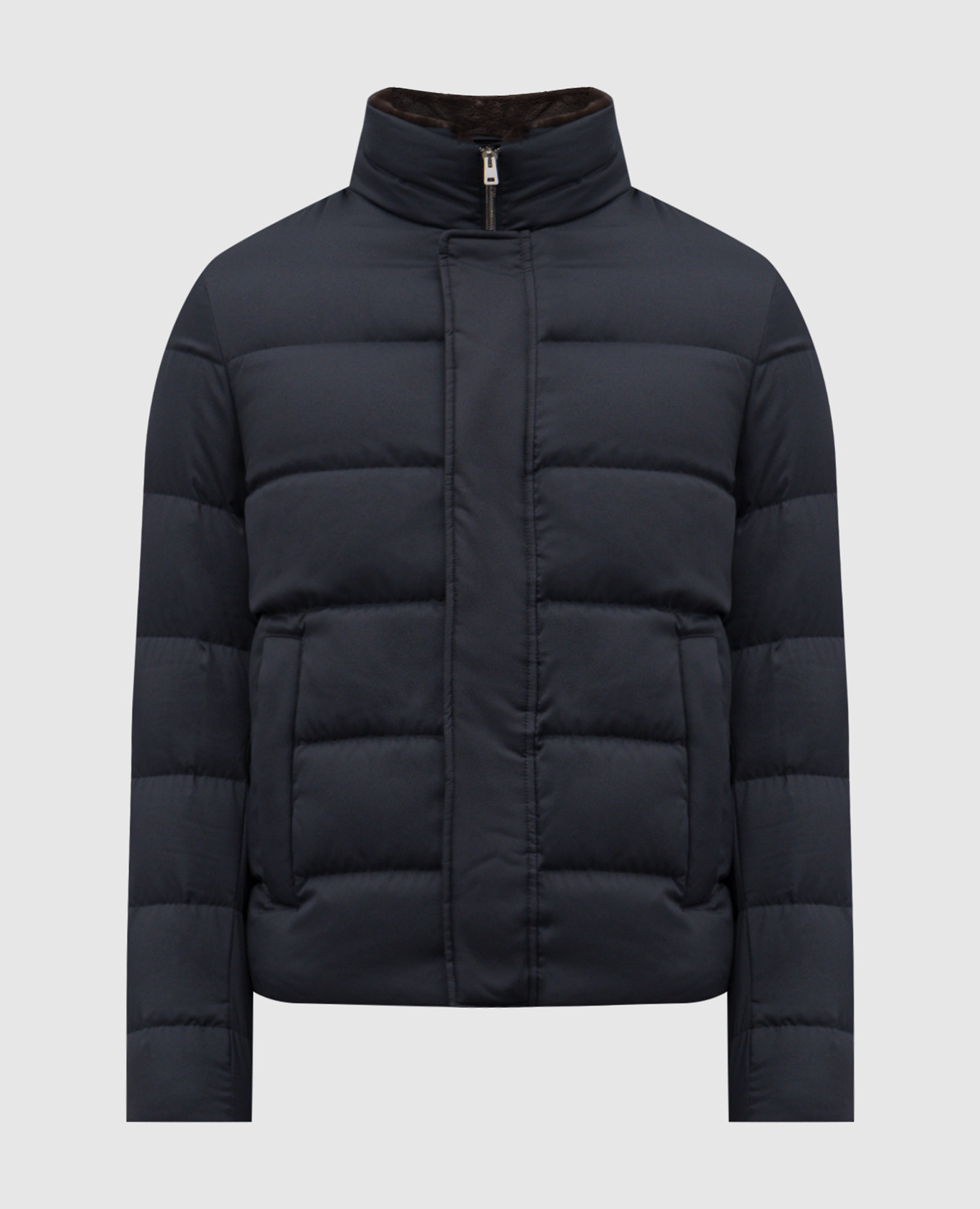 

Blue down jacket with logo Herno