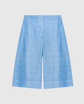 ANNECLAIRE Blue linen shorts D0691405