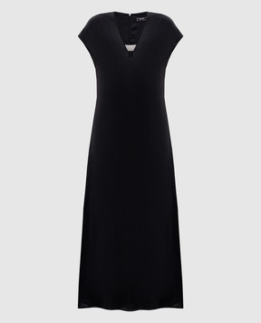 Peserico Black midi dress with slits E0230401819