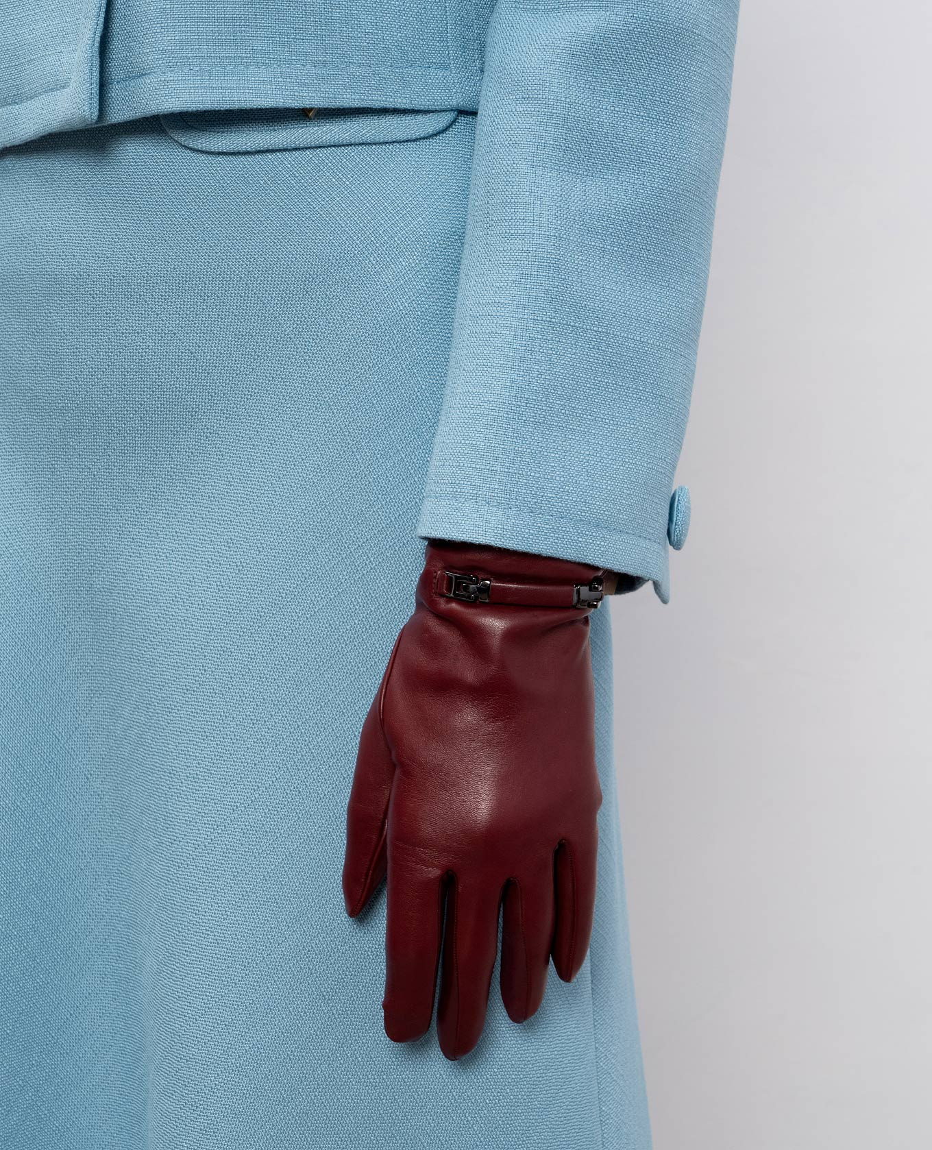 

Burgundy leather gloves Sermoneta Gloves