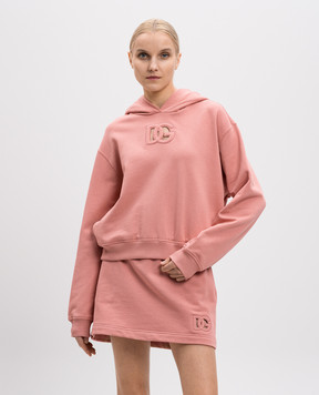 Dolce&Gabbana Pink hoodie with monogram logo F9S47ZGDCX0
