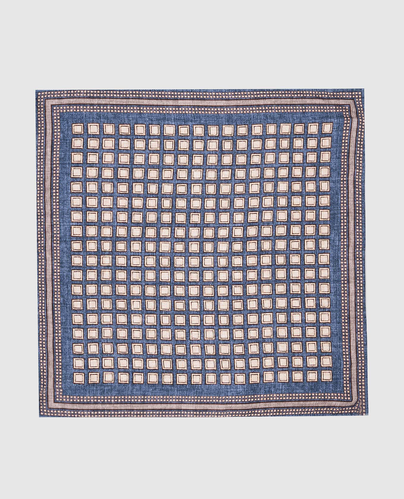 

Blue pache scarf made of silk with a geometric print Brunello Cucinelli