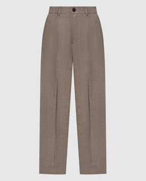 Solotre Brown pants with linen M1B0099
