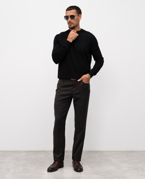 Stefano Ricci Black cashmere and silk jumper K606003G02F25303