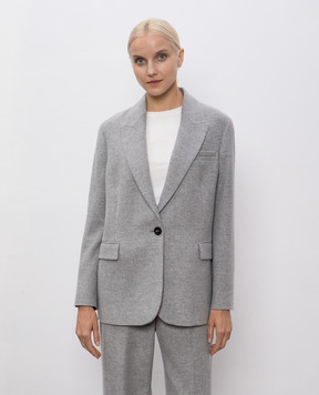 Peserico Gray wool and cashmere jacket with lurex S0120404314