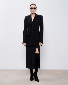 Helmut Lang Black jacket with metal logo O06HW101