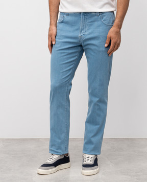 Stefano Ricci Blue jeans with logo patch MFT52B3250T61BL