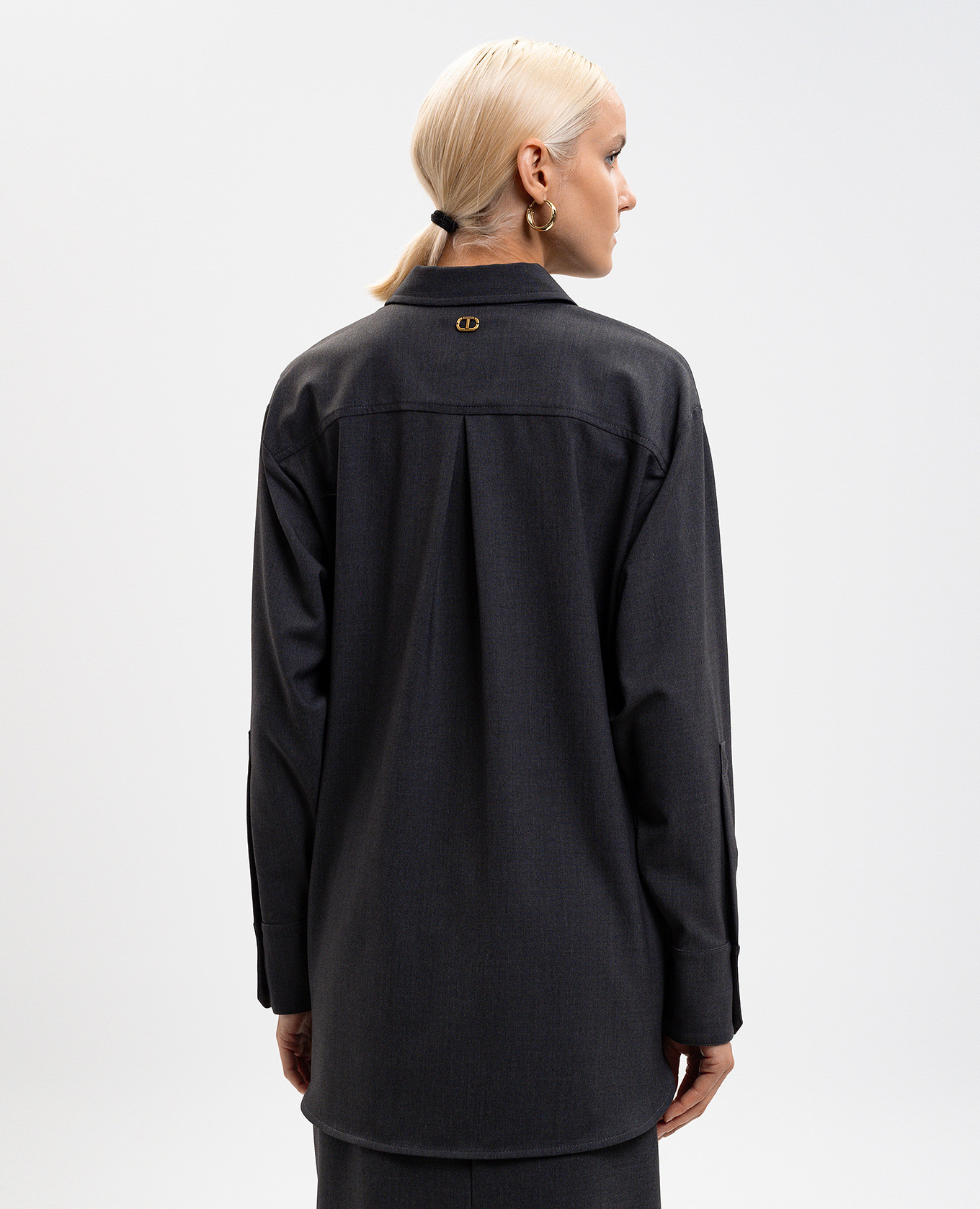 Gray shirt with logo Twinset 4