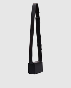 Heliot Emil Black leather bag with metal element 16089
