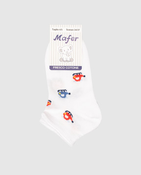 RiminiVeste Children's white Mafer socks in a pattern BMC8171