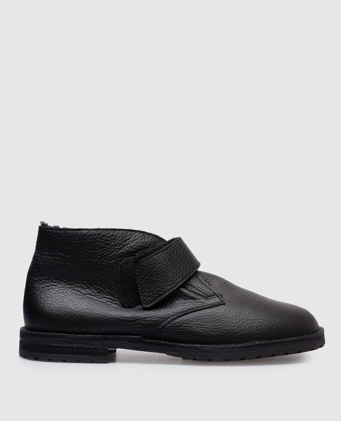 

Children's black leather boots on fur with embossed logo Zecchino D'oro