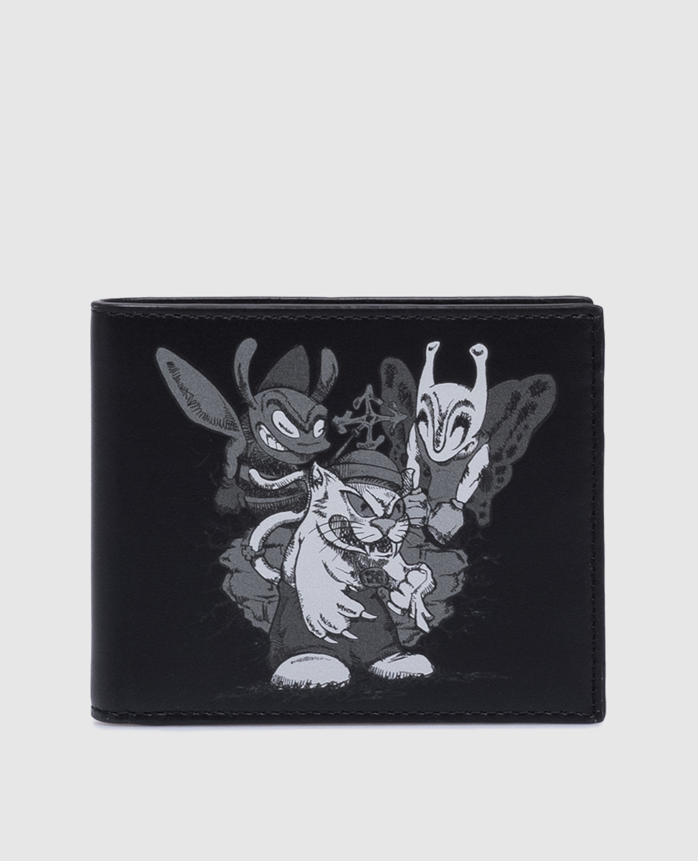 

Black leather purse with brand print Off-White
