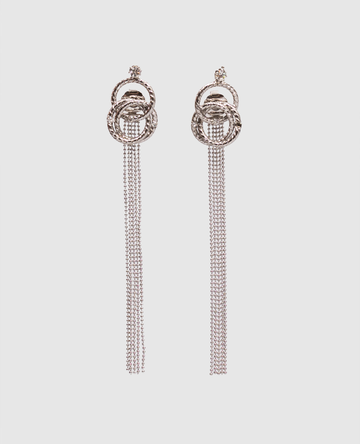 Silver earrings with crystals Peserico