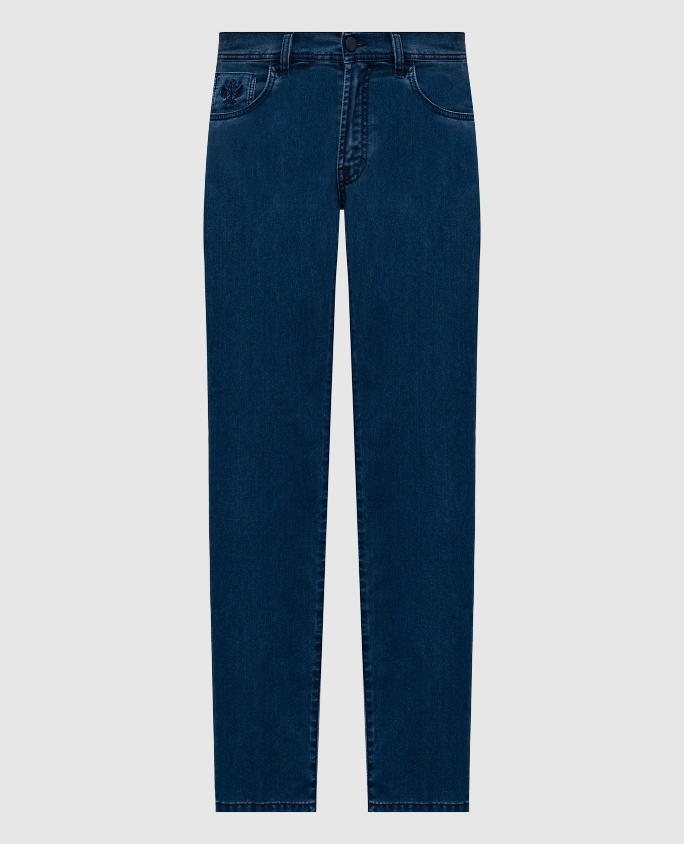 Blue Costantino jeans with logo embroidery Scissor Scriptor