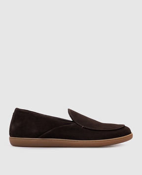 Canali Brown suede slip-ons RB00929191243